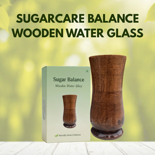 SugarCare Balance Wooden Water Glass (Natural Sugar Solution)